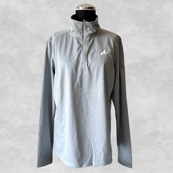 The North Face Women's Tech 1/4 Zip Lt Grey Fleece Top Large - Ducks Embroidery - Picture 2 of 9
